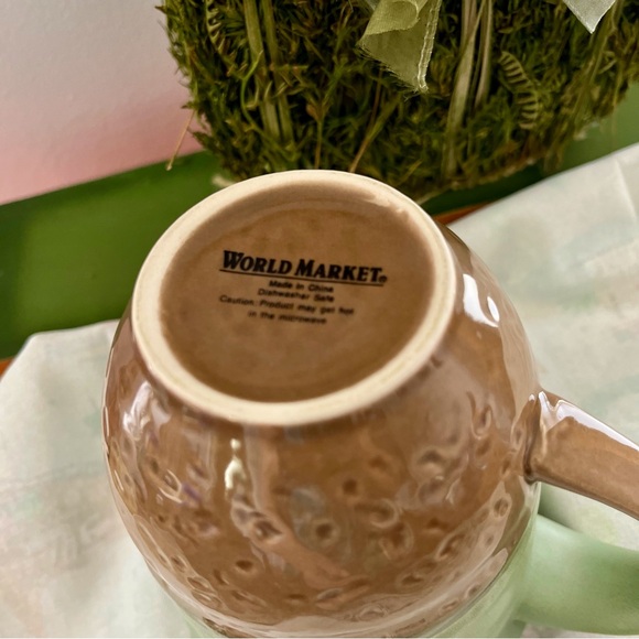 Large Coffee Mug Pottery Style Ribbed World Market - Picture 8 of 9